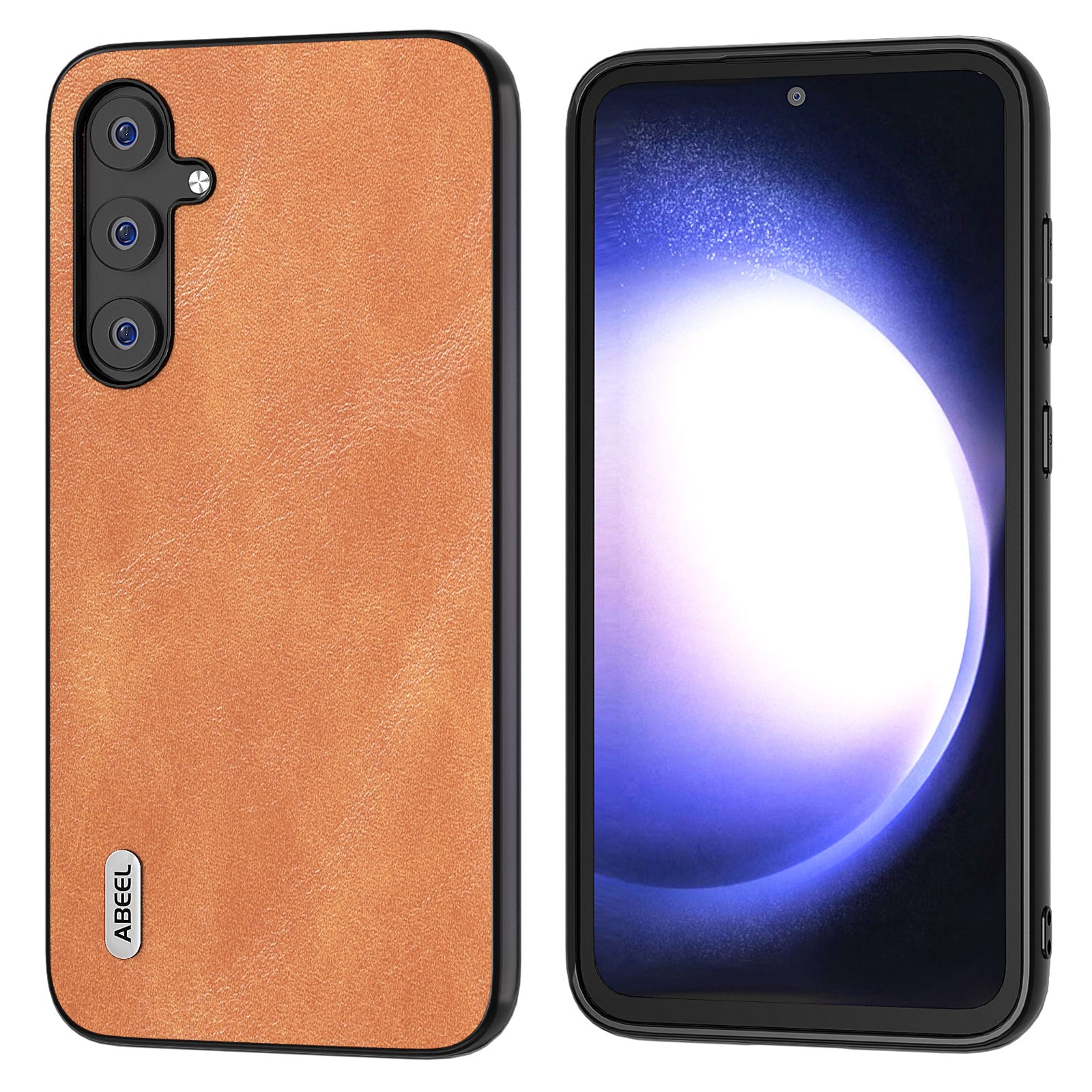 ABEEL Cowhide Texture Phone Case for Samsung Galaxy S23 FE Shockproof PU Leather TPU PC Cover ABEEL Cowhide Texture Phone Case for Samsung Galaxy S23 FE Shockproof PU Leather TPU PC Cover